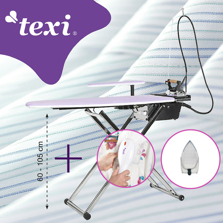 TEXI SMART S+B SET - Ironing table with automatic steam generator, iron, steam brush and anti-shine PTFE shoe - 1 Ironing table with automatic steam generator, iron, steam brush and anti-shine PTFE shoe