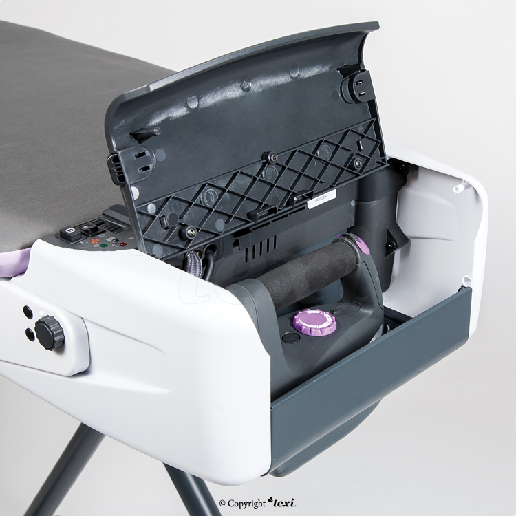 TEXI HESTIA - Bügeltisch mit integriertem, automatischem Dampferzeuger und Bügeleisen - PTFE-Bügeleisensohle und Flasche zum Nachfüllen des Dampfkessels GRATIS! - 3 Bügeltisch mit integriertem, automatischem Dampferzeuger und Bügeleisen - PTFE-Bügeleisensohle und Flasche zum Nachfüllen des Dampfkessels GRATIS!