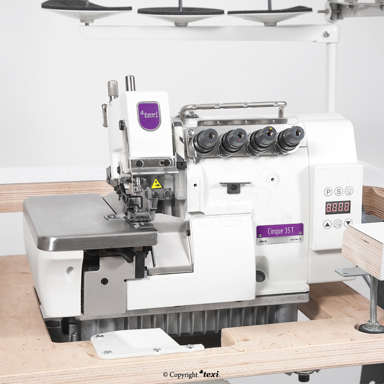 TEXI CINQUE 35 T PREMIUM EX - Mechatronische 5 Faden Overlockmaschine mit eingebautem AC Servo Motor, Controlbox und Nadelpositionierung - komplette Nähmaschine mit zweijähriger Garantie - 3 Mechatronische 5 Faden Overlockmaschine mit eingebautem AC Servo Motor, Controlbox und Nadelpositionierung - komplette Nähmaschine mit zweijähriger Garantie
