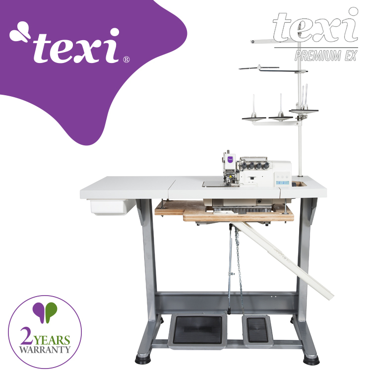 TEXI QUATTRO 24 T PREMIUM EX - Mechatronische 4 Faden Overlockmaschine (Safetystich) mit eingebautem Servomotor und Nadelpositionierung - komplette Maschine mit zweijähriger Garantie - 1 Mechatronische 4 Faden Overlockmaschine (Safetystich) mit eingebautem Servomotor und Nadelpositionierung - komplette Maschine mit zweijähriger Garantie