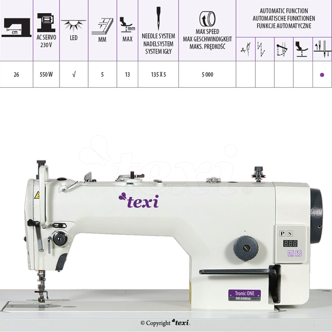 TEXI TRONIC ONE PREMIUM EX - Mechatronische Steppstichmaschine mit automatischer Nadelpositionierung – komplette Nähmaschine mit 2 Jahren Garantie - 4 Mechatronische Steppstichmaschine mit automatischer Nadelpositionierung – komplette Nähmaschine mit 2 Jahren Garantie