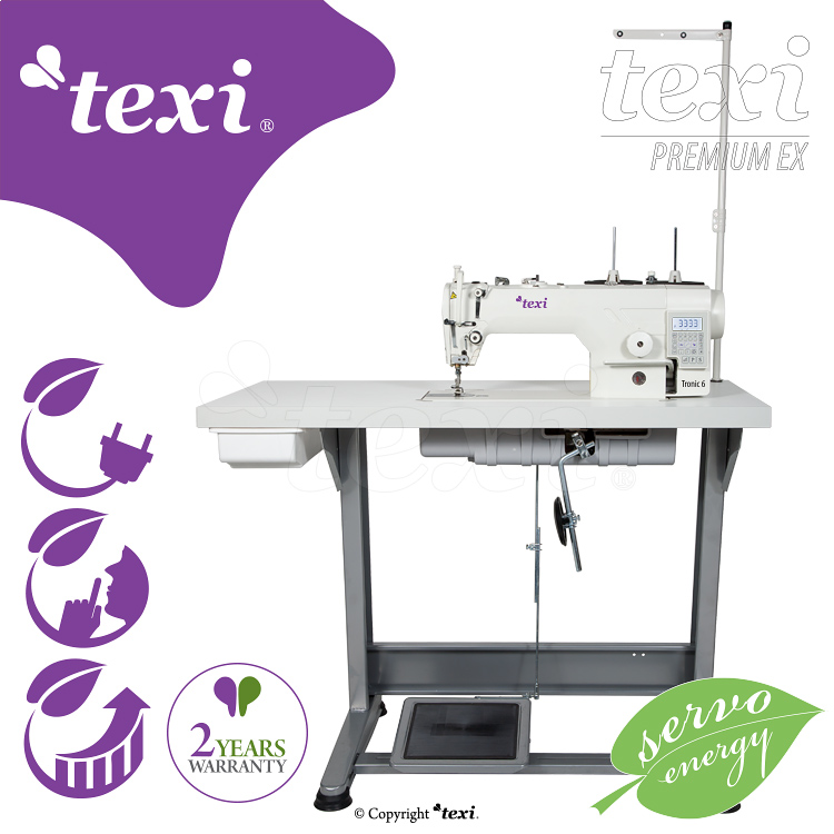 TEXI TRONIC 6 PREMIUM EX - Vollautomatische, mechatronische Steppstichmaschine mit geschloßenem Schmierlauf - komplette Nähmaschine mit 2 Jahren Garantie - 1 Vollautomatische, mechatronische Steppstichmaschine mit geschloßenem Schmierlauf - komplette Nähmaschine mit 2 Jahren Garantie