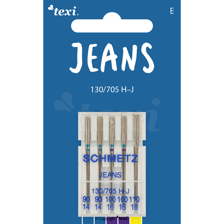 TEXI Jeans/Denim Nadeln 130/705H-J, 5 Stk. 90x2, 100x2, 110x1