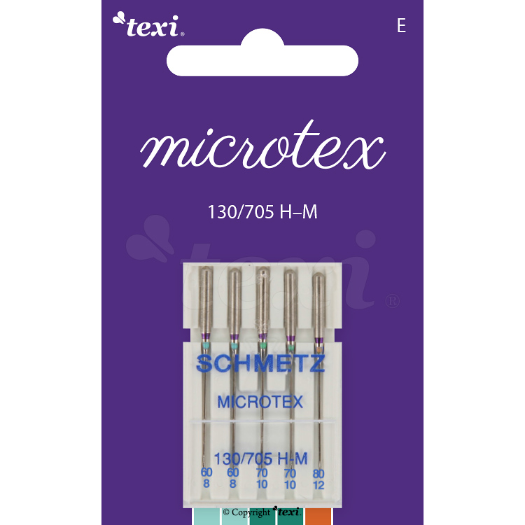 TEXI Microtex-Nadeln 130/705 H-M. 5 Stk, 2x60, 2x70, 1x80