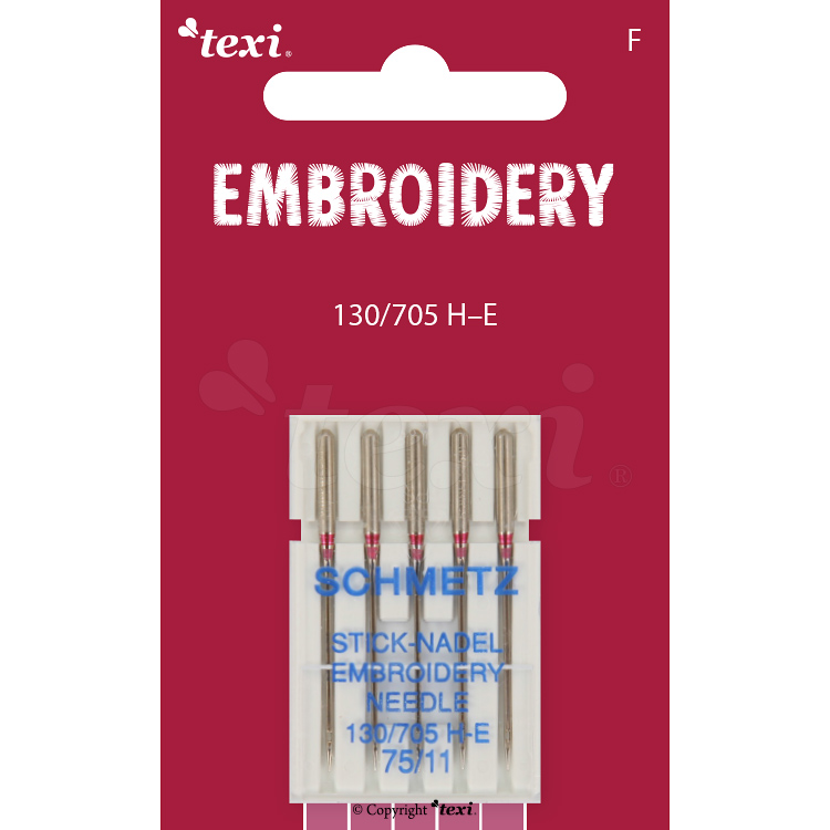 TEXI EMBROIDERY 130/705H-E, 5 Stk. 5x75, Sticknadeln