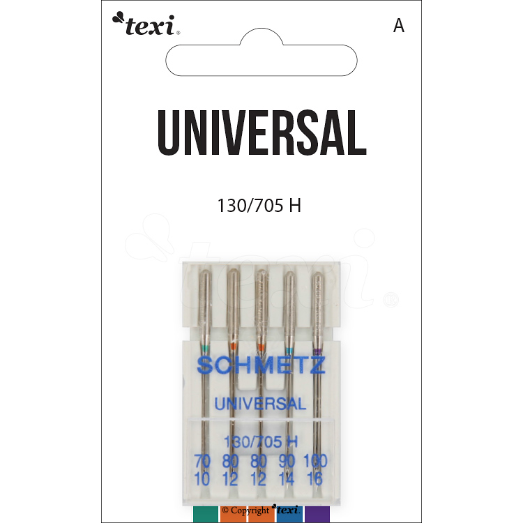 TEXI Universalnadeln 130/705H, 5 Stk., 70x1, 80x2, 90x1, 100x1