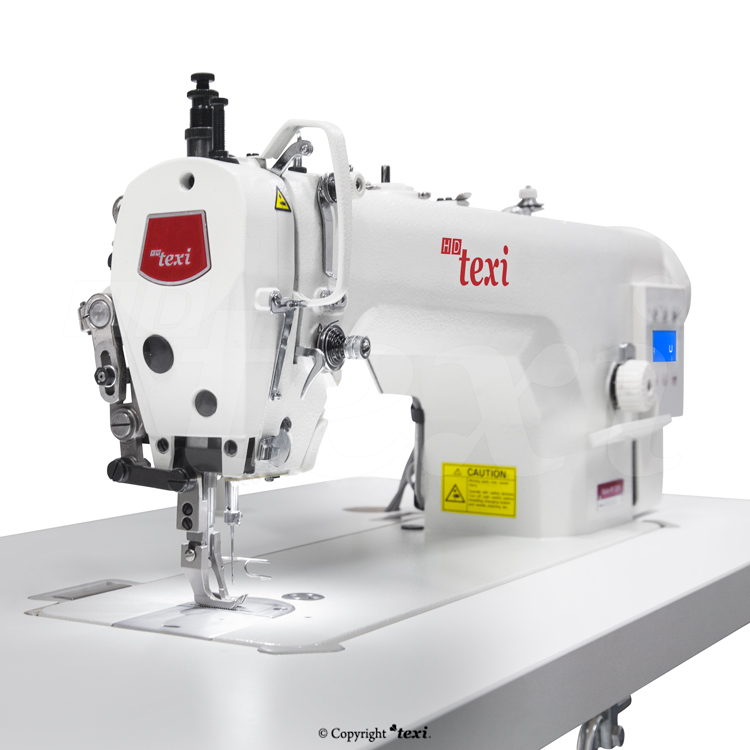 Upholstery and leather lockstitch machine with built-in Servo motor and control box (Mechatronic), bottom feed and walking foot, large hook - complete machine