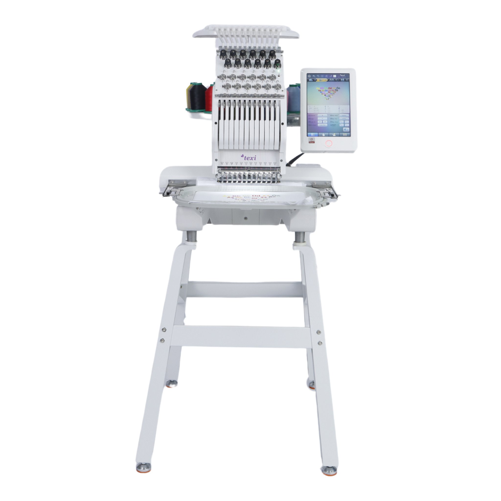 TEXI IRIS 12 SET - 1-head, 12-needle embroidery machine + base + cap station + thread set GRATIS - 1 1-head, 12-needle embroidery machine + base + cap station + thread set GRATIS