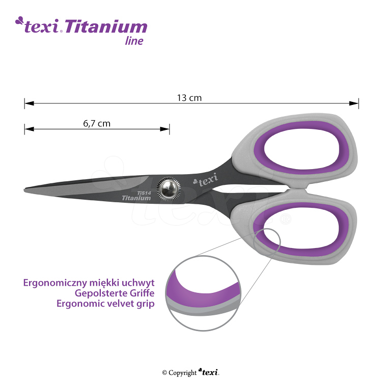 TEXI TITANIUM TiDuo850 - Titanbeschichtete Schneiderschere (2 Stück in Blisterverpackung) TITANIUM Ti514 (13 cm) und TITANIUM Ti814 (21 cm) - 2 Titanbeschichtete Schneiderschere (2 Stück in Blisterverpackung) TITANIUM Ti514 (13 cm) und TITANIUM Ti814 (21 cm)